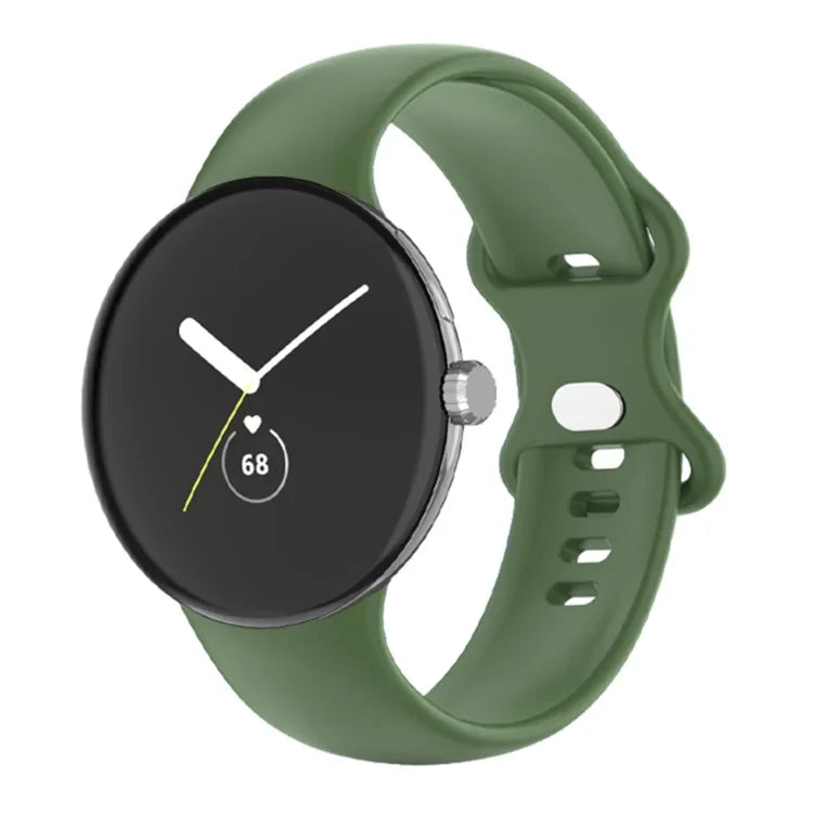 Google Pixel Watch 4 / 3 / 2 / 1 41mm 단색 실리콘 시계줄, 남성용, 여성용