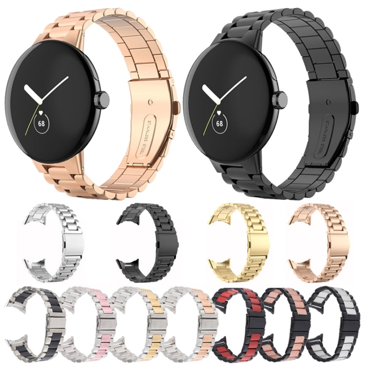 Google Pixel Watch 4 / 3 / 2 / 1 41mm용 3줄 스테인리스 스틸 메탈 시계줄