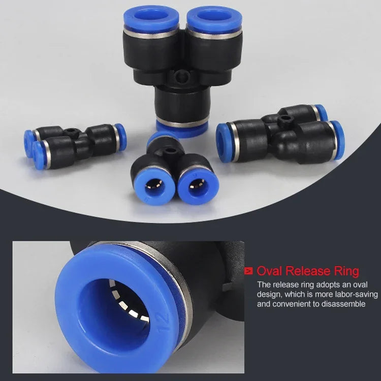 PY-14 LAIZE 2개입 플라스틱 Y형 티 감속 공압 퀵 피팅 커넥터, PY-4 (10개), PY-6 (10개), PY-8 (10개), PY-10 (10개), PY-12 (10개), PY-14 (2개), PY-16 (2개)