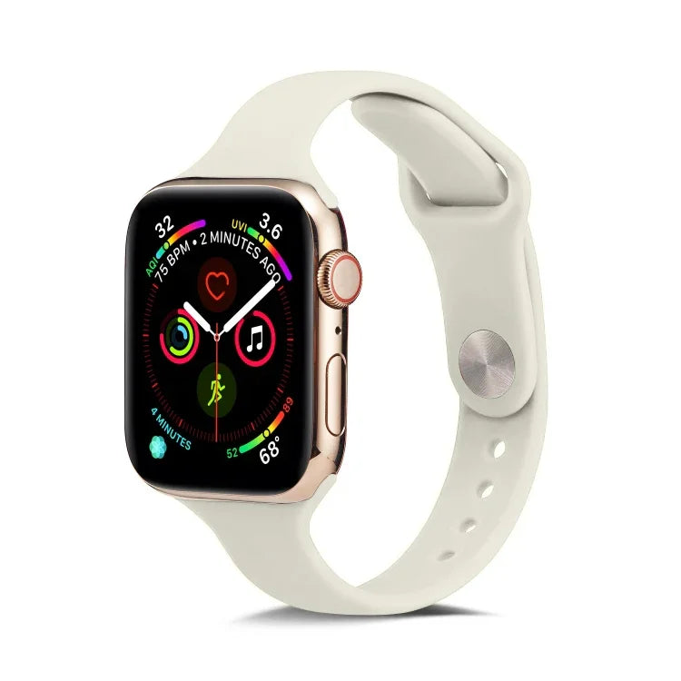 Thin Silicone Replacement Wrist Strap Watchband, For Apple Watch 5/4 44mm & 3/2/1 42mm, For Apple Watch 5/4 40mm & 3/2/1 38mm
