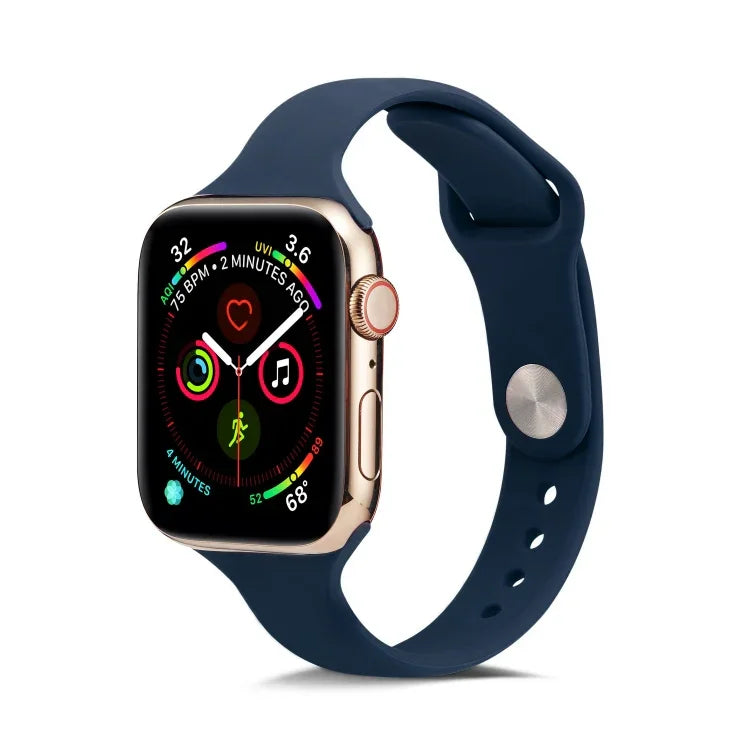 Thin Silicone Replacement Wrist Strap Watchband, For Apple Watch 5/4 44mm & 3/2/1 42mm, For Apple Watch 5/4 40mm & 3/2/1 38mm