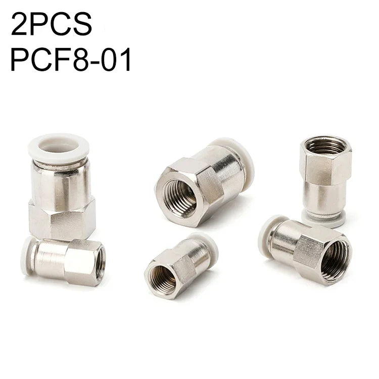 PCF6-02 LAIZE 2개 여성 나사 직선형 공압 퀵 피팅 커넥터, PCF4-01 (10개), PCF4-02 (10개), PCF6-01 (10개), PCF6-02 (2개), PCF6-03 (2개), PCF6-04 (1개), PCF8-01 (2개), PCF8-02 (2개), PCF8-03 (1개), PCF8-04 (1개), PCF10-01 (1개)