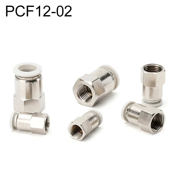 PCF6-02 LAIZE 2개 여성 나사 직선형 공압 퀵 피팅 커넥터, PCF4-01 (10개), PCF4-02 (10개), PCF6-01 (10개), PCF6-02 (2개), PCF6-03 (2개), PCF6-04 (1개), PCF8-01 (2개), PCF8-02 (2개), PCF8-03 (1개), PCF8-04 (1개), PCF10-01 (1개)