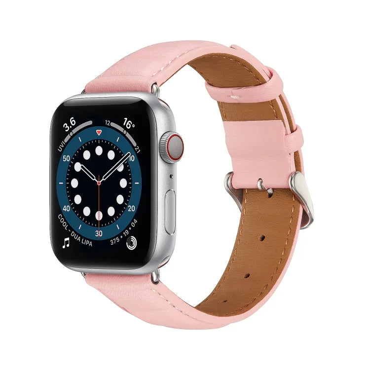 Genuine Leather Watch Band, For Apple Watch Ultra 49mm / Series 8&7 45mm / SE 2&6&SE&5&4 44mm / 3&2&1 42mm, For Apple Watch Series 8&7 41mm / SE 2&6&SE&5&4 40mm / 3&2&1 38mm