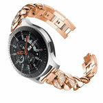 Row Diamonds Denim Chain Watch Band, For Samsung Galaxy Watch5 40mm/44mm / Watch5 Pro