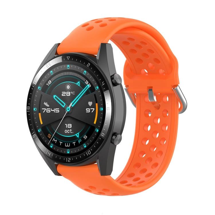 For Huawei Watch GT 46mm / 42mm / GT2 46mm 22mm Clasp Solid Color Sport Wrist Strap Watchband