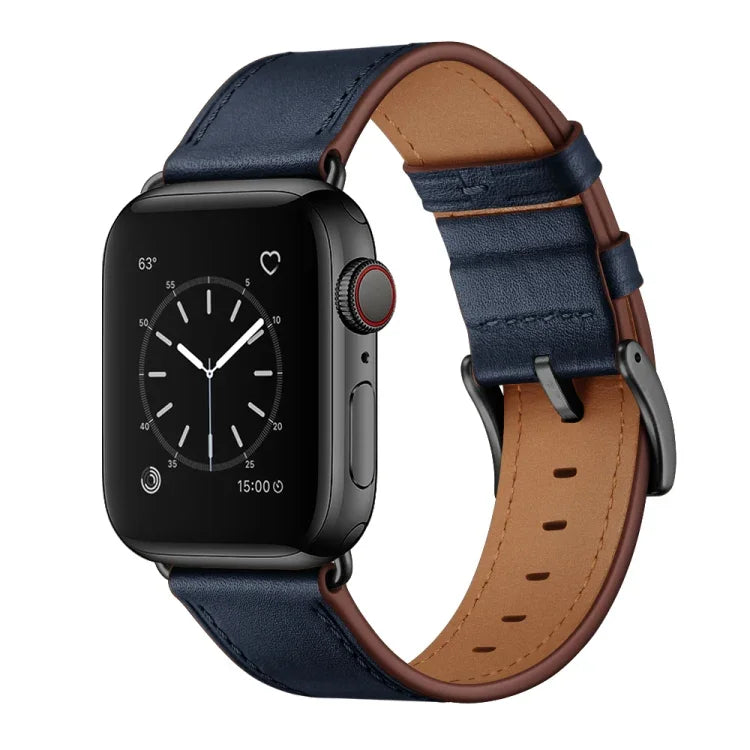 클래식 소가죽 정품 가죽 시계줄, Apple Watch Ultra 49mm / 시리즈 8&7 45mm / SE 2&6&SE&5&4 44mm / 3&2&1 42mm용, Apple Watch 시리즈 8&7 41mm / SE 2&6&SE&5&4 40mm / 3&2&1 38mm용