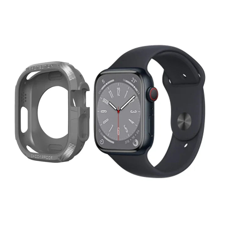 Carbon Fiber Shockproof Case For Apple Watch, Series 9 / 8 / 7 45mm