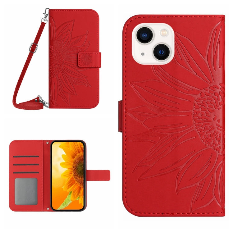 Skin Feel Sun Flower Pattern Flip Leather Phone Case, For iPhone 13 Pro, For iPhone 13 Pro Max, For iPhone 14, For iPhone 14 Plus