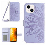 Skin Feel Sun Flower Pattern Flip Leather Phone Case, For iPhone 13 Pro, For iPhone 13 Pro Max, For iPhone 14, For iPhone 14 Plus
