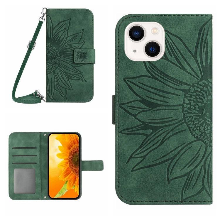 Skin Feel Sun Flower Pattern Flip Leather Phone Case, For iPhone 13 Pro, For iPhone 13 Pro Max, For iPhone 14, For iPhone 14 Plus