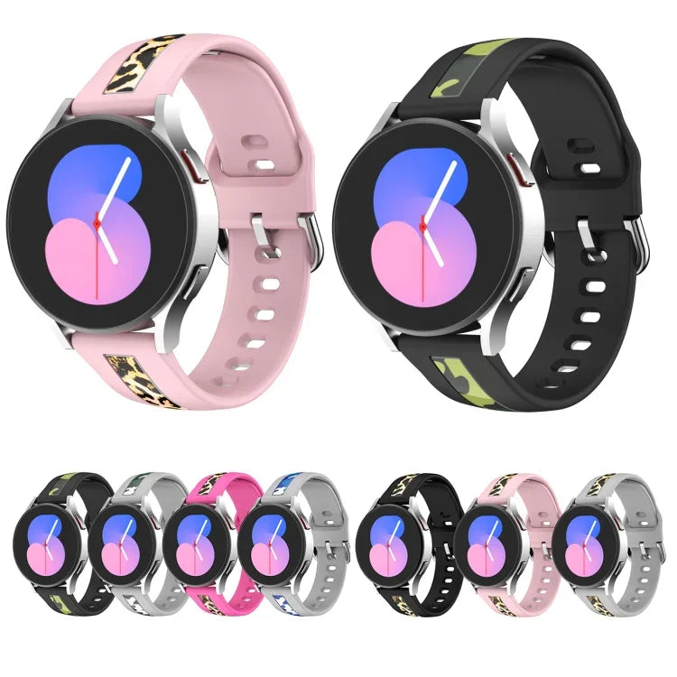 수직 결 인쇄 실리콘 시계 밴드, 삼성 갤럭시 Watch 5 40mm / 44mm, 삼성 갤럭시 Watch 5 Pro 45mm용