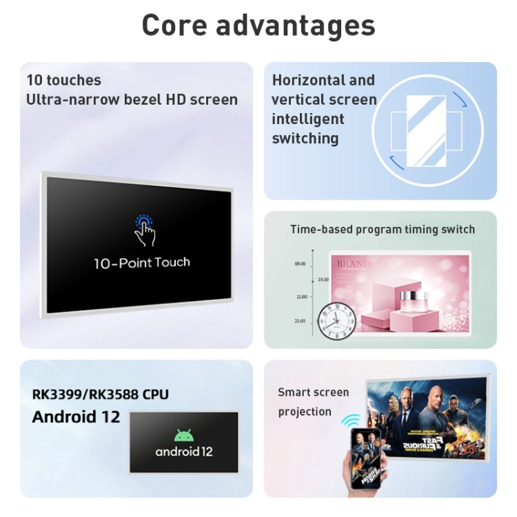 HSD3293T 32인치 IPS 디스플레이 광고 기기 Android 12, RK3399 4GB+32GB