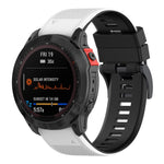 Two-color Silicone Watch Band, For Garmin Fenix 7, For Garmin Fenix 7X