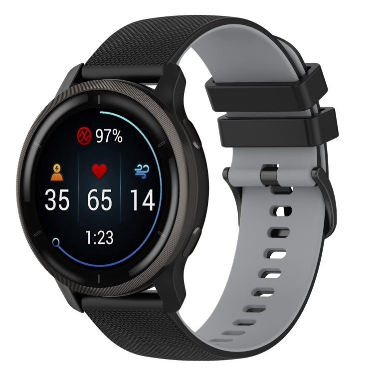 Small Plaid Texture Two-color Silicone Watch Band, For Suunto 5 Peak