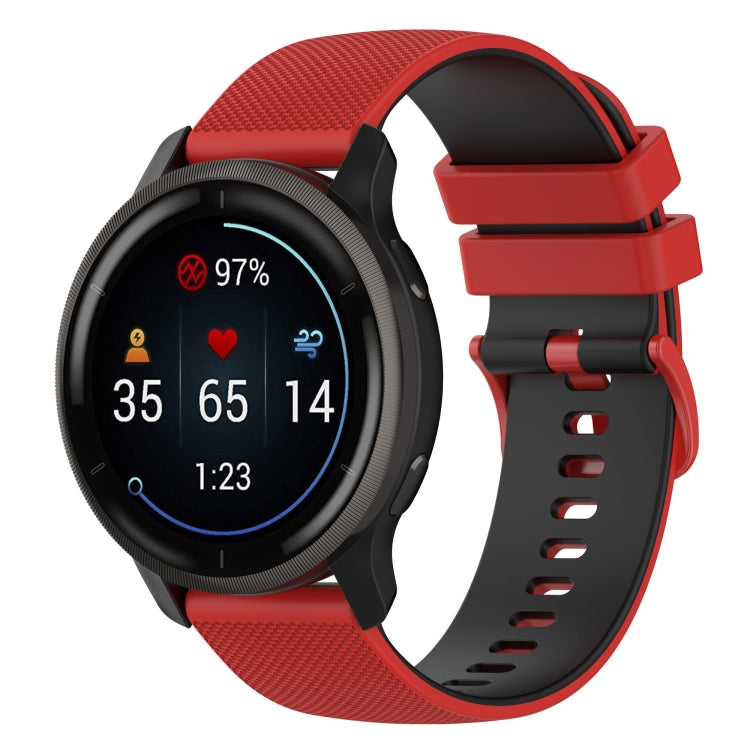 Small Plaid Texture Two-color Silicone Watch Band, For Suunto 5 Peak