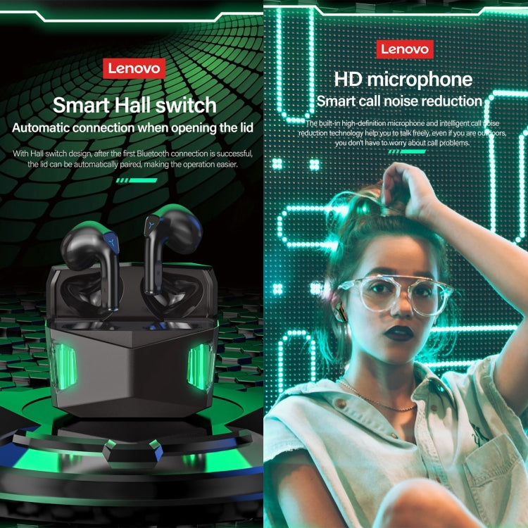 Lenovo GM5 TWS 블루투스 무선 스포츠 방수 노이즈 감소 게이밍 이어폰 마이크 포함, GM5