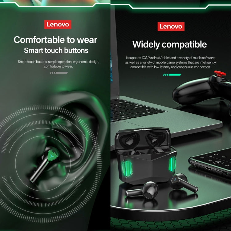 Lenovo GM5 TWS 블루투스 무선 스포츠 방수 노이즈 감소 게이밍 이어폰 마이크 포함, GM5