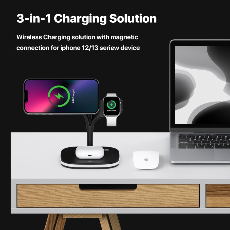 YM-UD22 15W 5-in-1 자석 무선 충전기 스탠드 기능 포함