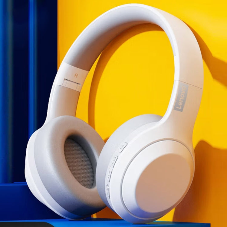 Lenovo TH10 무선 블루투스 게이밍 베이스 음악 스포츠 노이즈 캔슬링 헤드폰, TH10 화이트, TH10 블랙