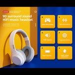 Lenovo TH10 무선 블루투스 게이밍 베이스 음악 스포츠 노이즈 캔슬링 헤드폰, TH10 화이트, TH10 블랙
