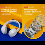 Lenovo TH10 무선 블루투스 게이밍 베이스 음악 스포츠 노이즈 캔슬링 헤드폰, TH10 화이트, TH10 블랙
