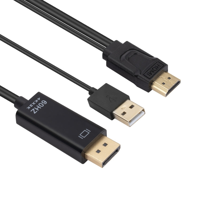 전원 공급 장치가 포함된 HDMI to USB+DisplayPort 어댑터 케이블, 길이: 1.8m, 180cm