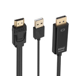 전원 공급 장치가 포함된 HDMI to USB+DisplayPort 어댑터 케이블, 길이: 1.8m, 180cm