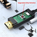 전원 공급 장치가 포함된 HDMI to USB+DisplayPort 어댑터 케이블, 길이: 1.8m, 180cm