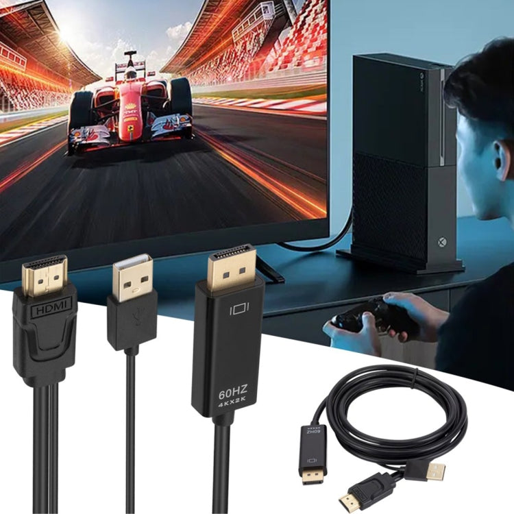 전원 공급 장치가 포함된 HDMI to USB+DisplayPort 어댑터 케이블, 길이: 1.8m, 180cm