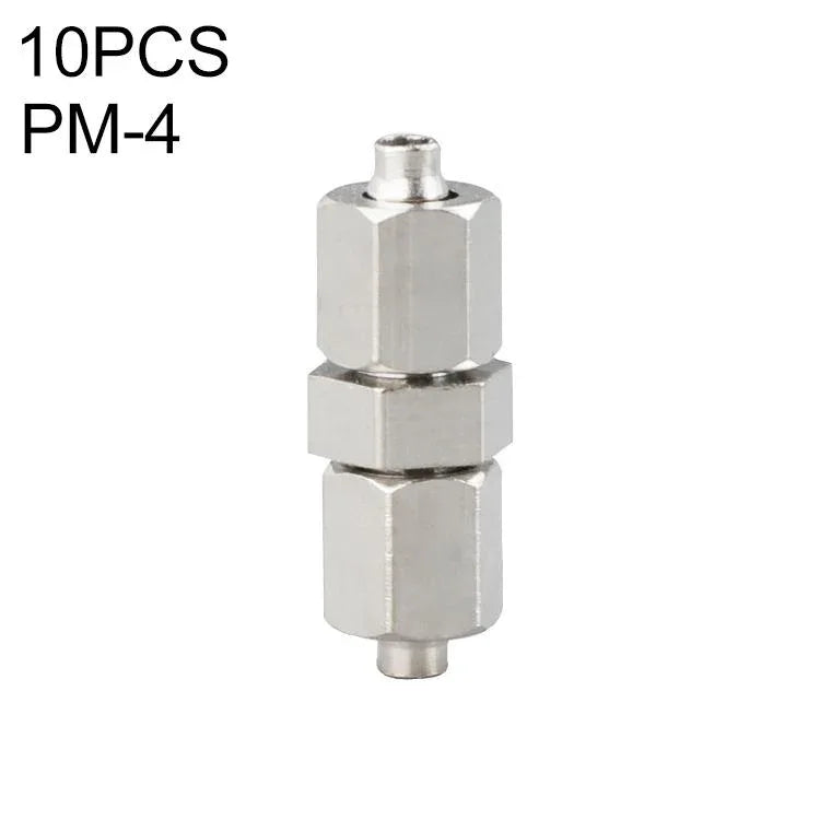 PM-4 LAIZE 2개입 니켈 도금 구리 직선형 공압 빠른 커넥터, PM-4 (2개입), PM-6 (2개입), PM-8 (2개입), PM-10 (2개입), PM-12, PM-14, PM-16