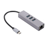 SL-030 USB-C / 타입-C to 기가비트 이더넷 RJ45 & 3 x USB 3.0 어댑터 컨버터 허브, USB-C / 타입-C to RJ45 & 3 x USB