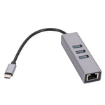 SL-030 USB-C / 타입-C to 기가비트 이더넷 RJ45 & 3 x USB 3.0 어댑터 컨버터 허브, USB-C / 타입-C to RJ45 & 3 x USB