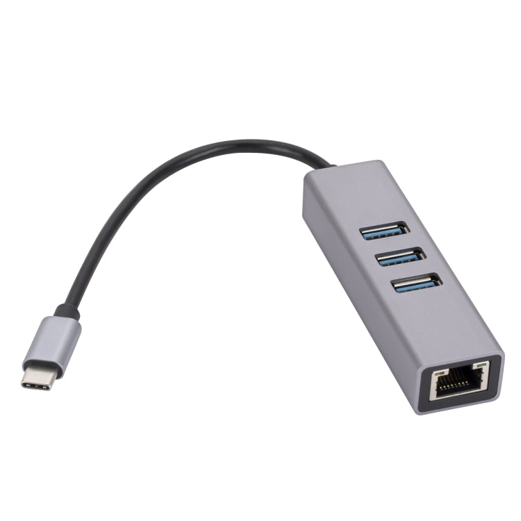 SL-030 USB-C / 타입-C to 기가비트 이더넷 RJ45 & 3 x USB 3.0 어댑터 컨버터 허브, USB-C / 타입-C to RJ45 & 3 x USB