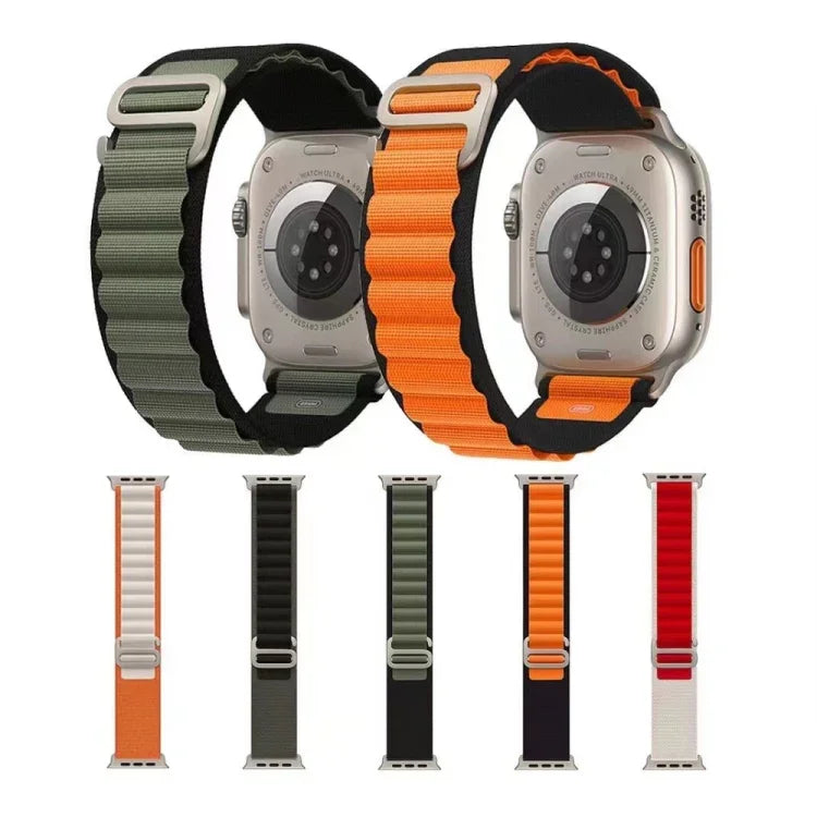 통기성 투톤 나일론 시계줄, Apple Watch Ultra 49mm / 시리즈 8&7 45mm / SE 2&6&SE&5&4 44mm / 3&2&1 42mm용, 시리즈 8&7 41mm / SE 2&6&SE&5&4 40mm / 3&2&1 38mm용