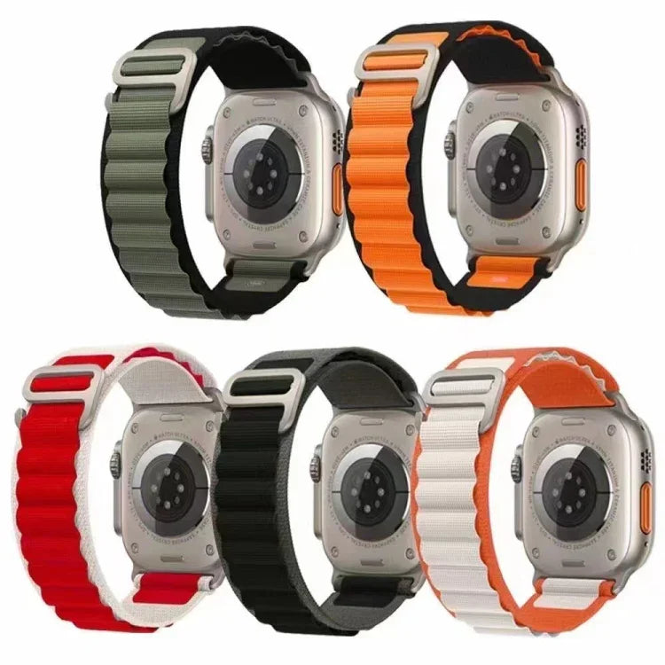 통기성 투톤 나일론 시계줄, Apple Watch Ultra 49mm / 시리즈 8&7 45mm / SE 2&6&SE&5&4 44mm / 3&2&1 42mm용, 시리즈 8&7 41mm / SE 2&6&SE&5&4 40mm / 3&2&1 38mm용