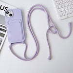 Crossbody Lanyard Elastic Silicone Card Holder Phone Case, For iPhone 11 Pro Max