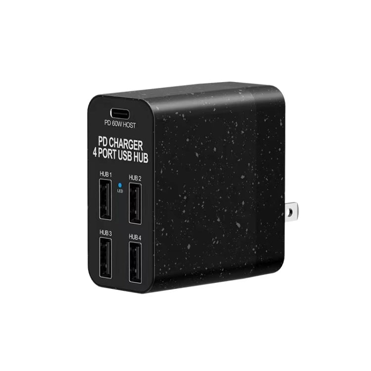 X83 65W 출력 USB-C / 타입-C + 4포트 USB 허브 PD 충전기, 미국 플러그, X83