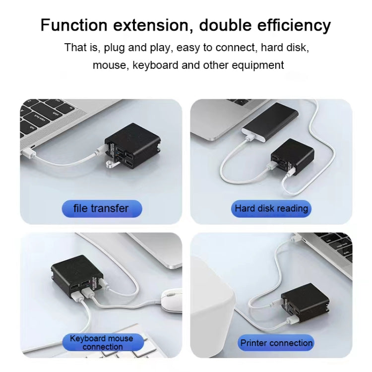 X83 65W 출력 USB-C / 타입-C + 4포트 USB 허브 PD 충전기, 미국 플러그, X83