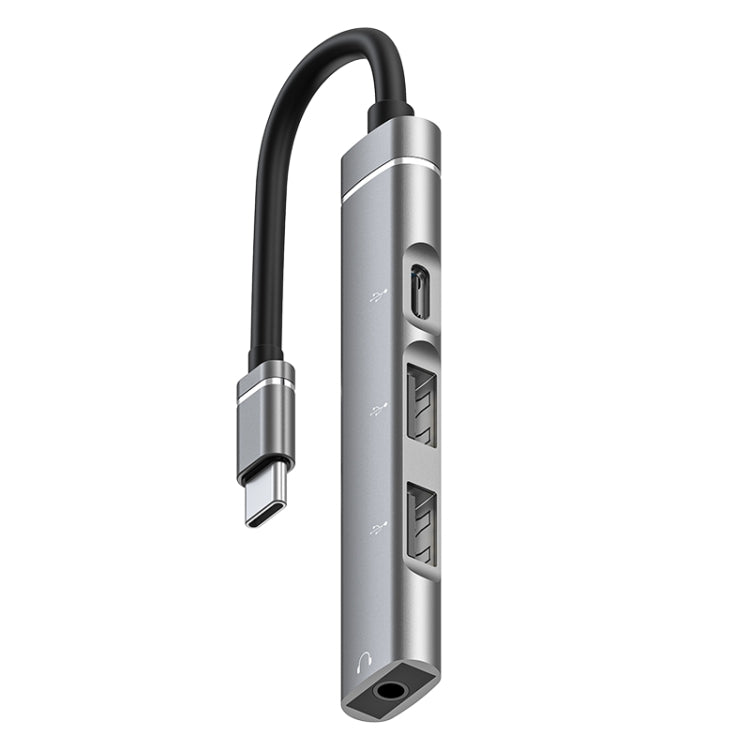 USB-C / 타입-C to 3.5mm + 2USB + 타입-C 허브 도킹 스테이션