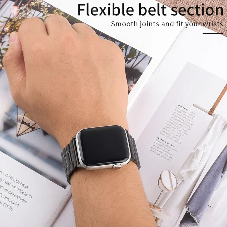 Strains Metal Watch Band, For Apple Watch Ultra 49mm / Series 8&7 45mm / SE 2&6&SE&5&4 44mm / 3&2&1 42mm, For Apple Watch Series 8&7 41mm / SE 2&6&SE&5&4 40mm / 3&2&1 38mm