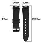 삼성 갤럭시 Watch5 44mm / 40mm용 실리콘 가죽 블랙 버클 시계 밴드, S, L