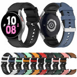 삼성 갤럭시 Watch5 44mm / 40mm용 실리콘 가죽 실버 버클 시계 밴드, S, L