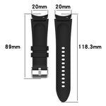 삼성 갤럭시 Watch5 44mm / 40mm용 실리콘 가죽 실버 버클 시계 밴드, S, L