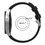 삼성 갤럭시 Watch5 44mm / 40mm용 실리콘 가죽 실버 버클 시계 밴드, S, L