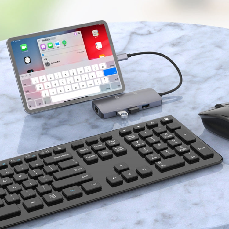 Onten OTN-UC910 USB-C / 타입-C 휴대용 다기능 허브 도킹 스테이션, OTN-UC910