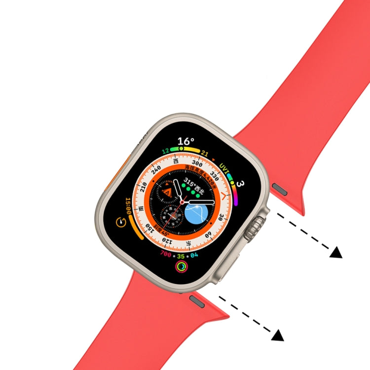 Folding Buckle Silicone Watch Band, For Apple Watch Ultra 49mm, For Apple Watch Series 8&7 45mm / SE 2&6&SE&5&4 44mm / 3&2&1 42mm