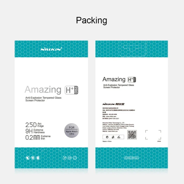 NILLKIN H+Pro 0.2mm 9H 방폭 강화유리 필름, 애플 워치 울트라 49mm용