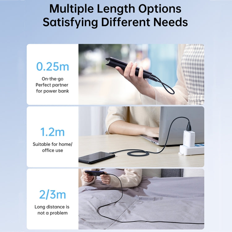 JOYROOM 2.4A USB to 8핀 Surpass 시리즈 고속 충전 데이터 케이블, 0.25m, 1.2m