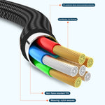ADC-008 66W USB to USB-C/Type-C + 8핀 + 마이크로 USB 3-in-1 완전 호환 고속 충전 데이터 케이블, 1.2m, 2m
